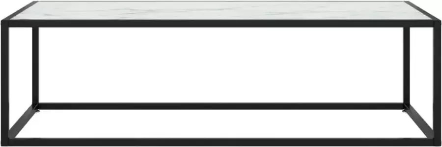 Maison Exclusive Salontafel met wit marmerglas 120x50x35 cm zwart