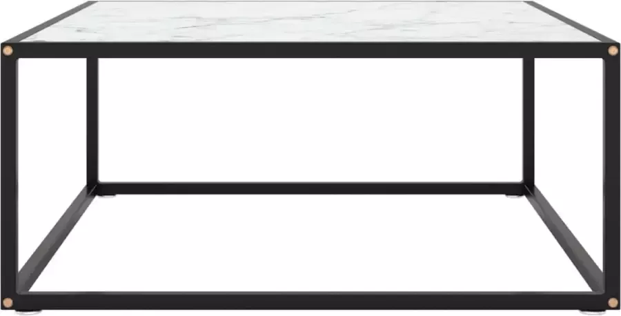 Maison Exclusive Salontafel met wit marmerglas 80x80x35 cm zwart