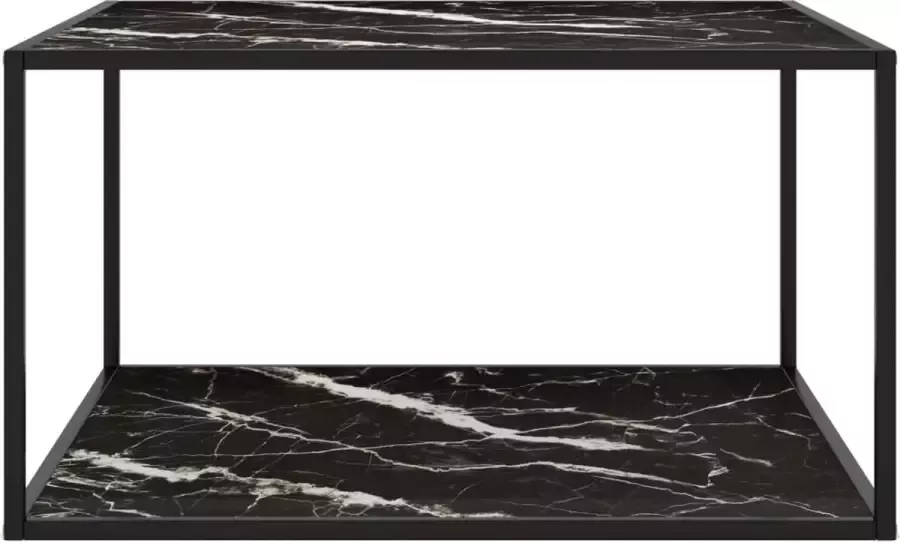 Maison Exclusive Salontafel met zwart marmerglas 90x90x50 cm zwart