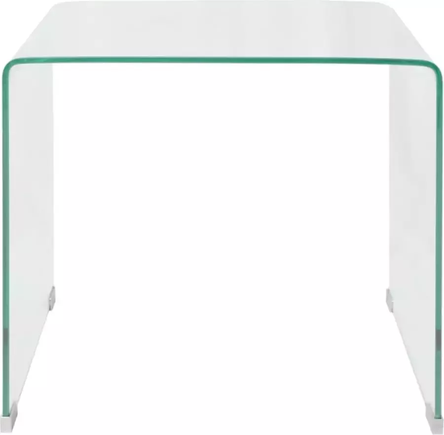 Maison Exclusive Salontafel transparant 49 5x50x45 cm gehard glas