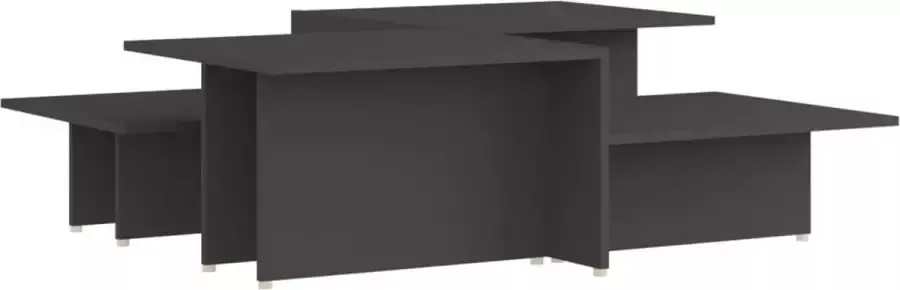 Maison Exclusive Salontafels 2 st 111 5x50x33 cm bewerkt hout grijs