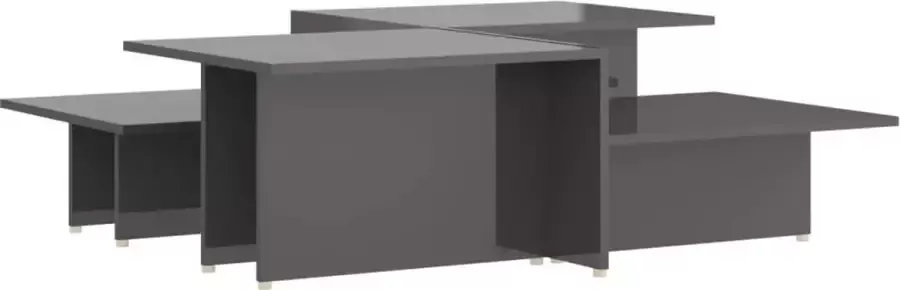 Maison Exclusive Salontafels 2 st 111 5x50x33 cm bewerkt hout hoogglans grijs