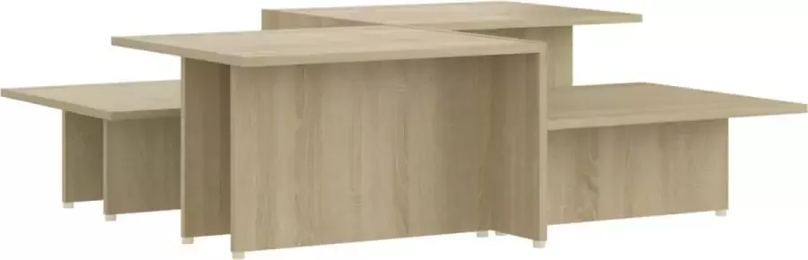Maison Exclusive Salontafels 2 st 111 5x50x33 cm bewerkt hout sonoma eikenkleur