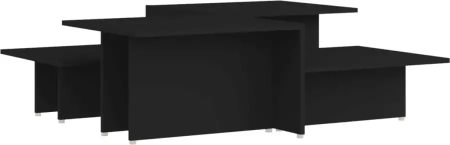 Maison Exclusive Salontafels 2 st 111 5x50x33 cm bewerkt hout zwart