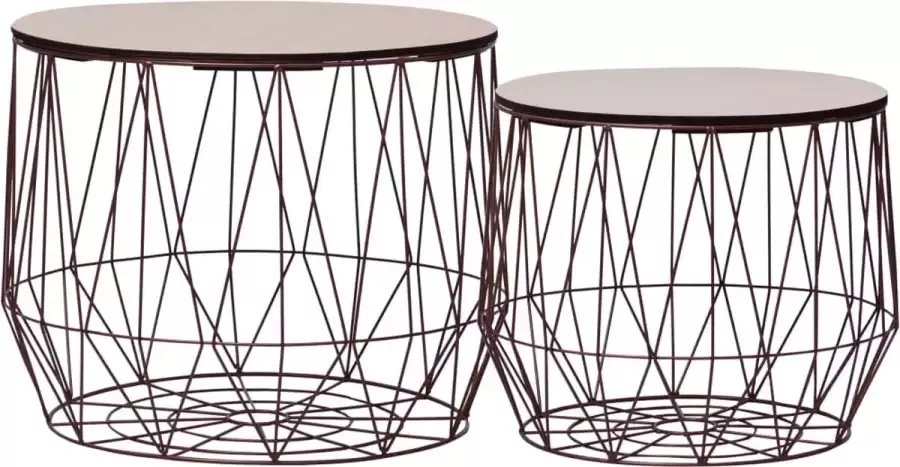 Maison Exclusive Salontafels 2 st koperkleurig