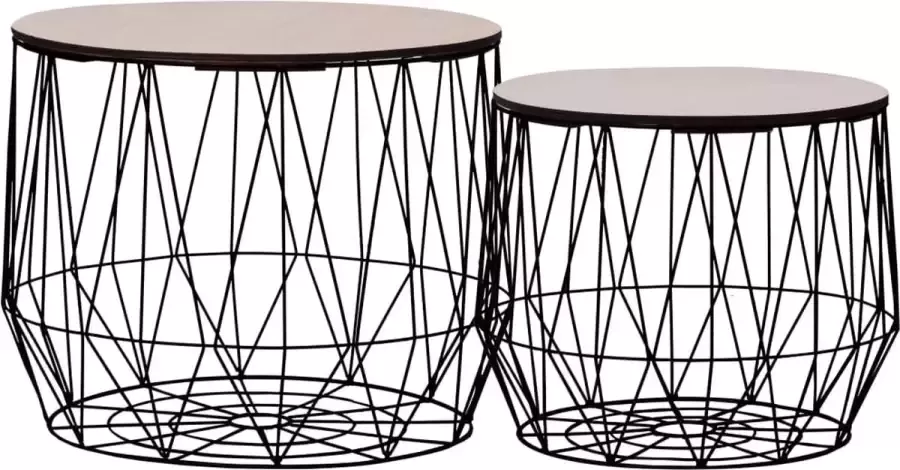 Maison Exclusive Salontafels 2 st zwart