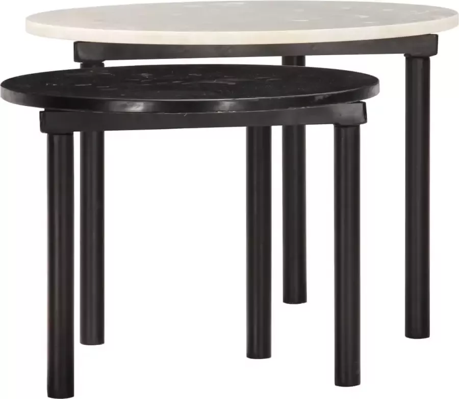 Maison Exclusive Salontafels 2 st zwart en wit