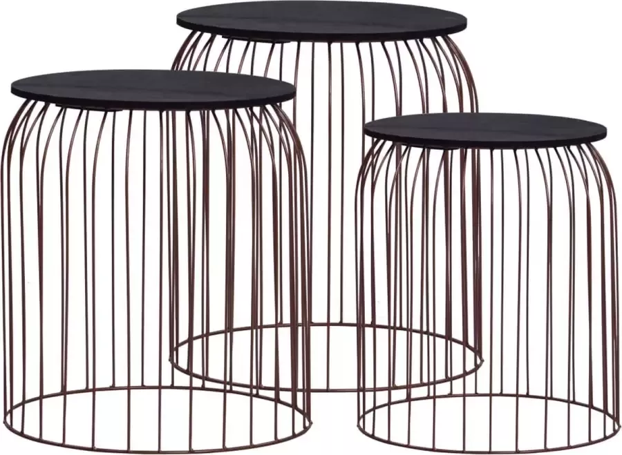 Maison Exclusive Salontafels 3 st koperkleurig