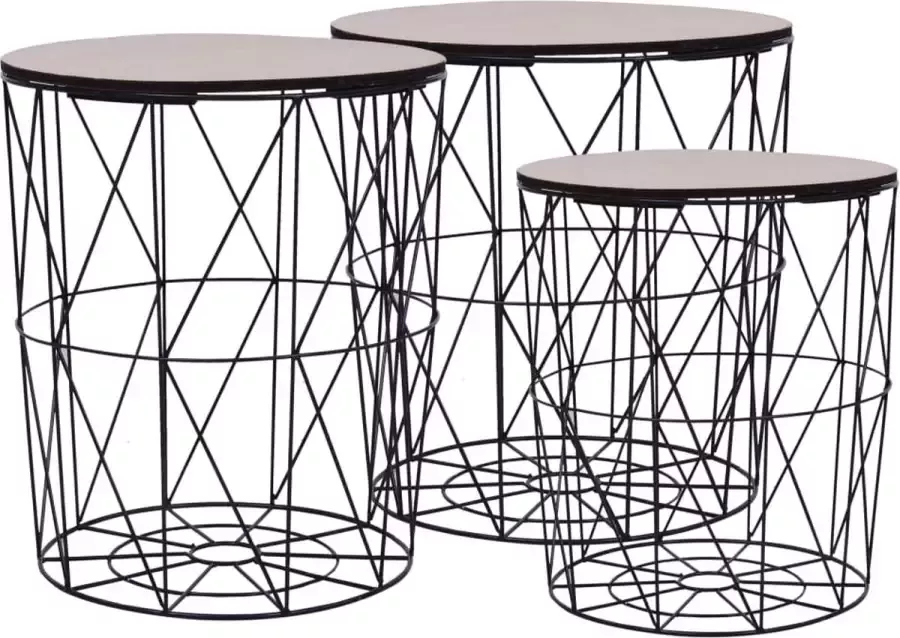 Maison Exclusive Salontafels 3 st zwart