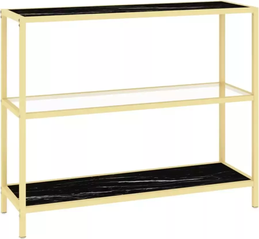 Maison Exclusive schap 100x36x90 cm gehard glas zwartmarmerkleur en transparant