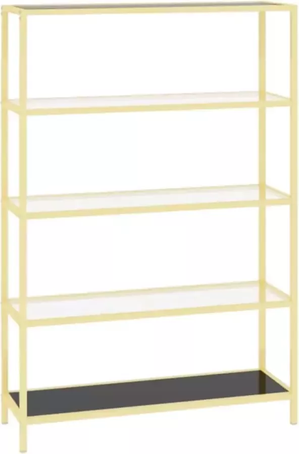 Maison Exclusive Schap gehard glas goudkleurig en zwart