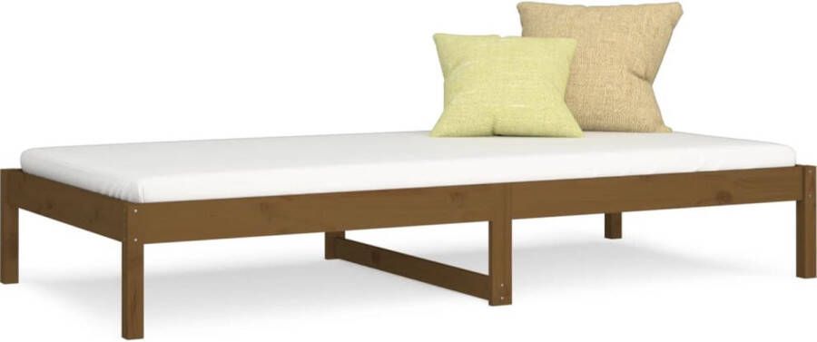 Maison Exclusive Slaapbank 90x200 cm massief grenenhout honingbruin