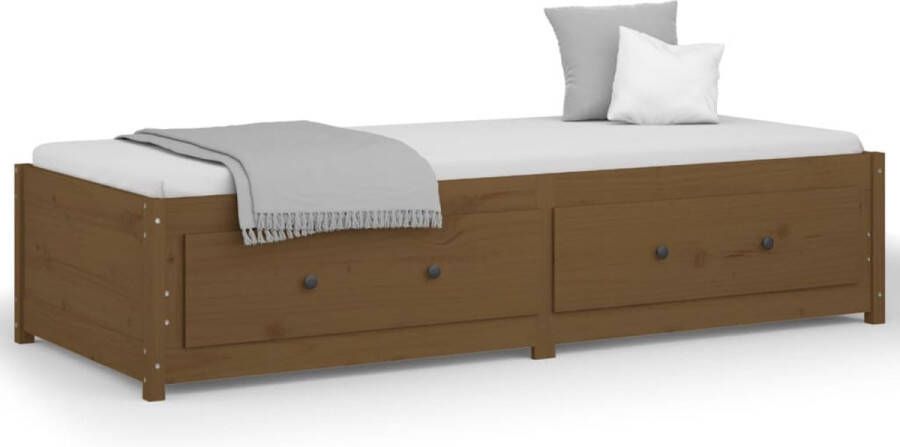 Maison Exclusive Slaapbank 90x200 cm massief grenenhout honingbruin