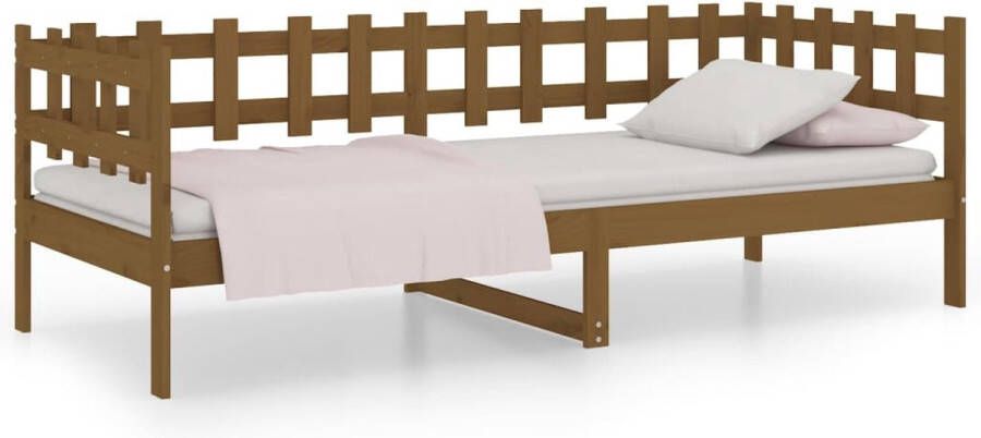 Maison Exclusive Slaapbank 90x200 cm massief grenenhout honingbruin