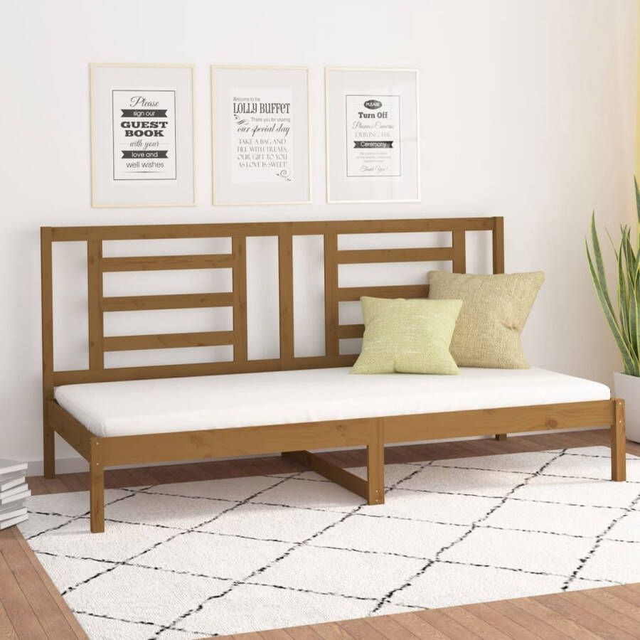 Maison Exclusive Slaapbank 90x200 cm massief grenenhout honingbruin