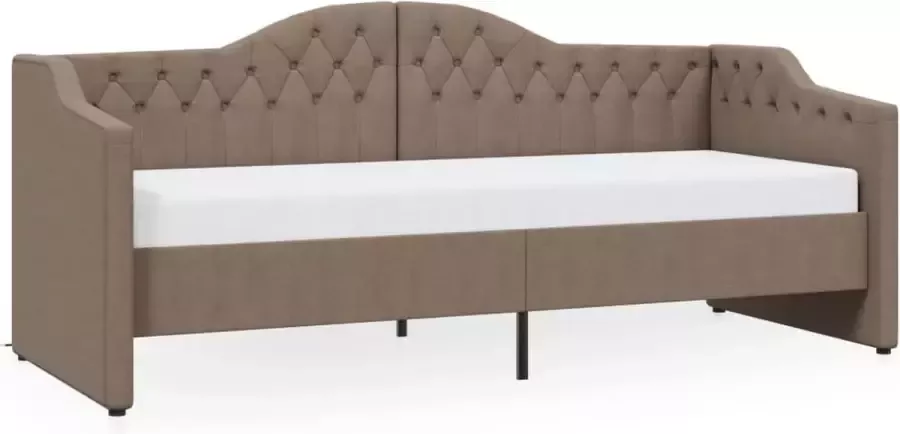 Maison Exclusive Slaapbank met matras en USB stof taupe 90x200 cm