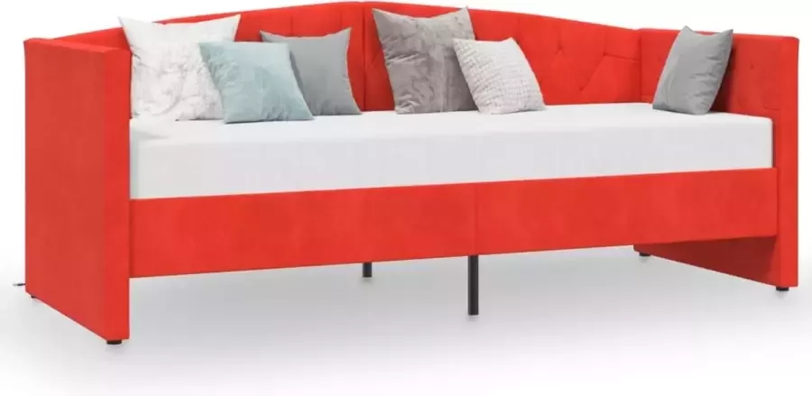 Maison Exclusive Slaapbank met USB fluweel wijnrood 90x200 cm