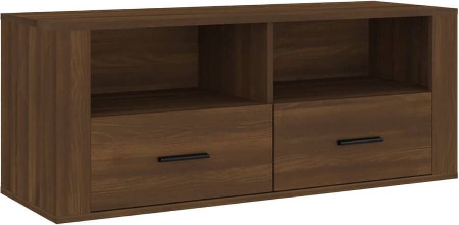 Maison Exclusive Tv-meubel 100x35x40 cm bewerkt hout bruineikenkleurig - Foto 3