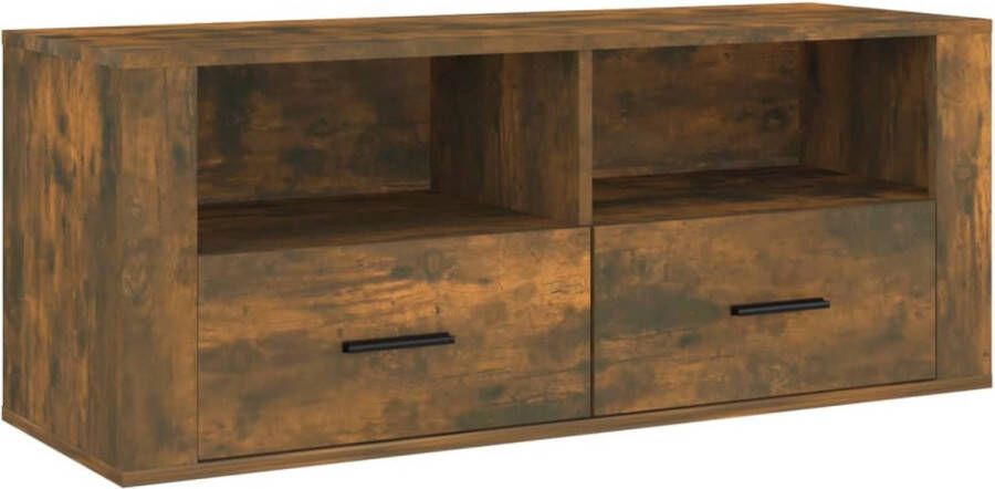 Maison Exclusive Tv-meubel 100x35x40 cm bewerkt hout gerookt eikenkleurig
