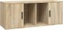 Maison Exclusive Tv-meubel 100x35x40 cm bewerkt hout sonoma eikenkleurig - Thumbnail 3