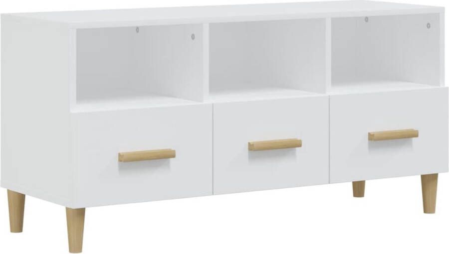 Maison Exclusive Tv-meubel 102x36x50 cm bewerkt hout wit