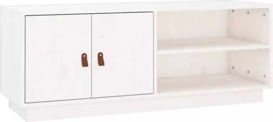 Maison Exclusive Tv-meubel 105x34x40 cm massief grenenhout wit