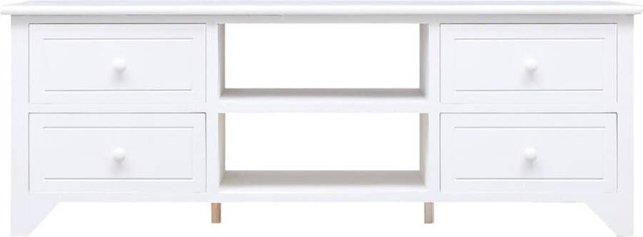 Maison Exclusive Tv-meubel 108x30x40 cm massief paulowniahout wit - Foto 2