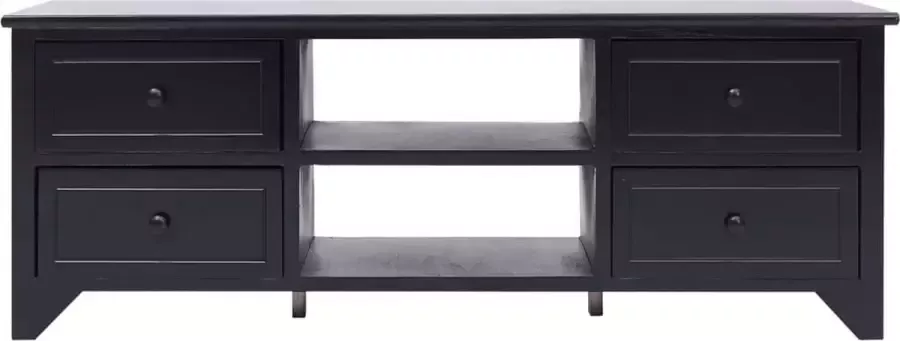 Maison Exclusive Tv-meubel 108x30x40 cm massief paulowniahout zwart - Foto 2