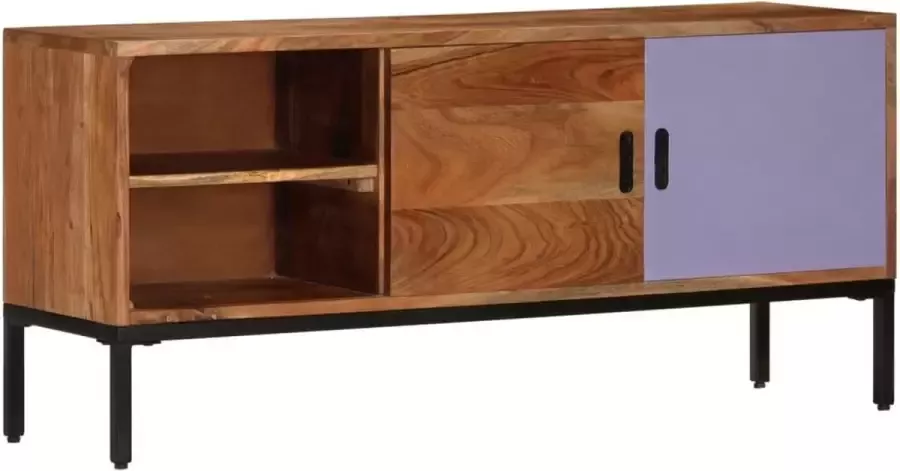 Maison Exclusive Tv-meubel 110x30x50 cm massief acaciahout honingbruin en grijs