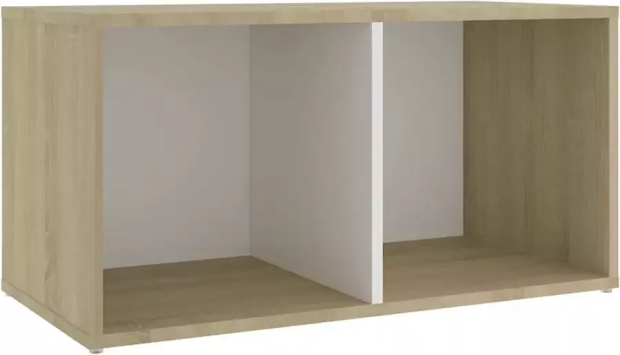 Maison Exclusive Tv-meubel 72x35x36 5 cm spaanplaat wit en sonoma eikenkleurig