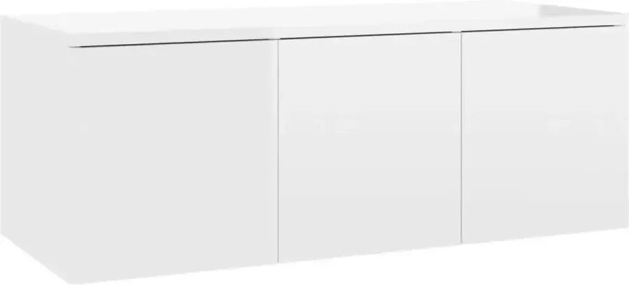 Maison Exclusive Tv-meubel 80x34x30 cm spaanplaat hoogglans wit