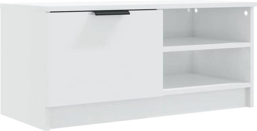 Maison Exclusive Tv-meubel 80x35x36 5 cm bewerkt hout hoogglans wit