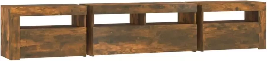 Maison Exclusive Tv-meubel met LED-verlichting 210x35x40 cm gerookt eikenkleurig