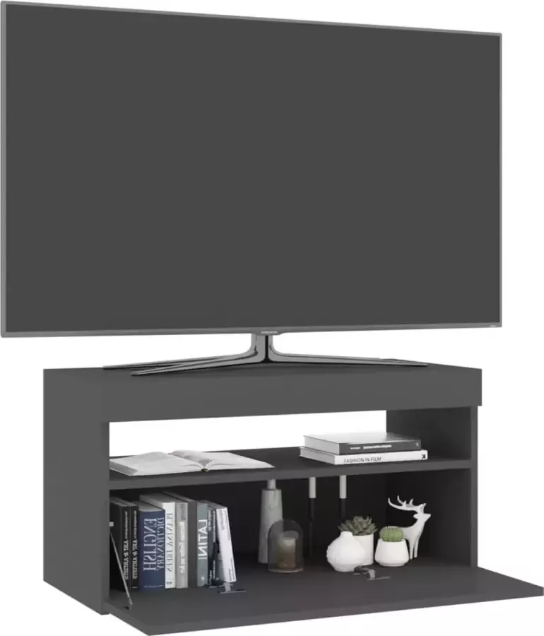 Maison Exclusive Tv-meubel met LED-verlichting 75x35x40 cm grijs