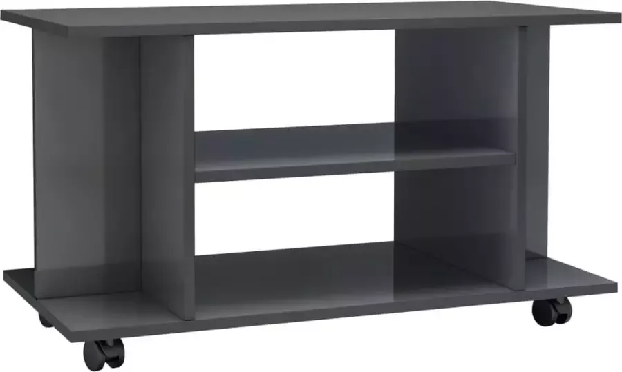 Maison Exclusive Tv-meubel met wieltjes 80x40x40 cm spaanplaat hoogglans grijs