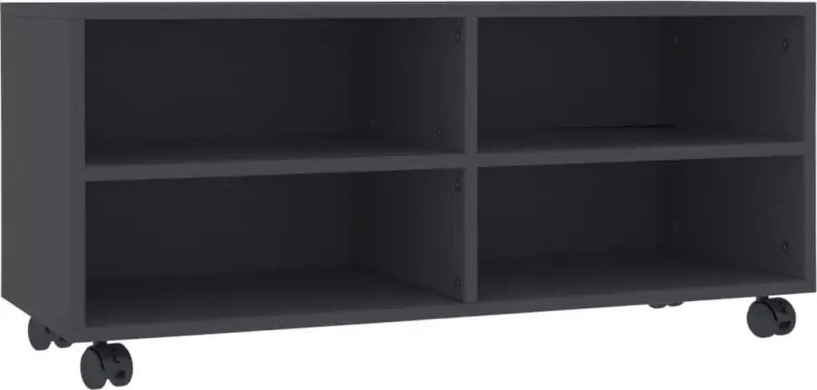Maison Exclusive Tv-meubel met wieltjes 90x35x35 cm bewerkt hout grijs