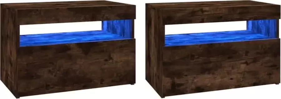 Maison Exclusive Tv-meubels 2 st met LED-verlichting 60x35x40 cm gerookt eiken