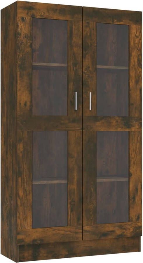 Maison Exclusive Vitrinekast 82 5x30 5x150 cm bewerkt hout gerookt eikenkleurig