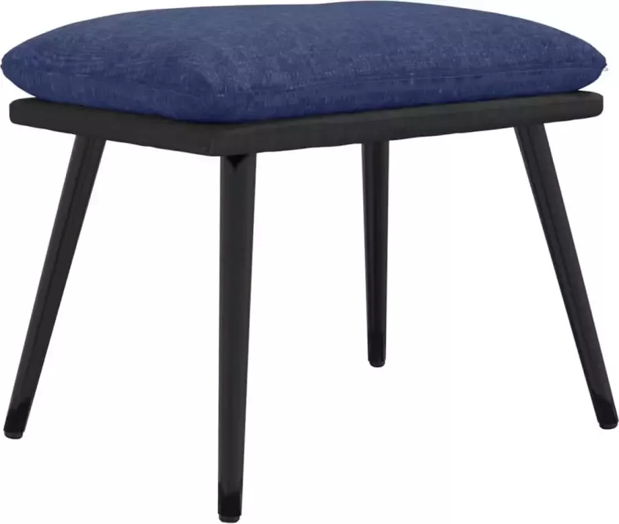 Maison Exclusive Voetenbank 45x29 5x39 cm stof en kunstleer blauw