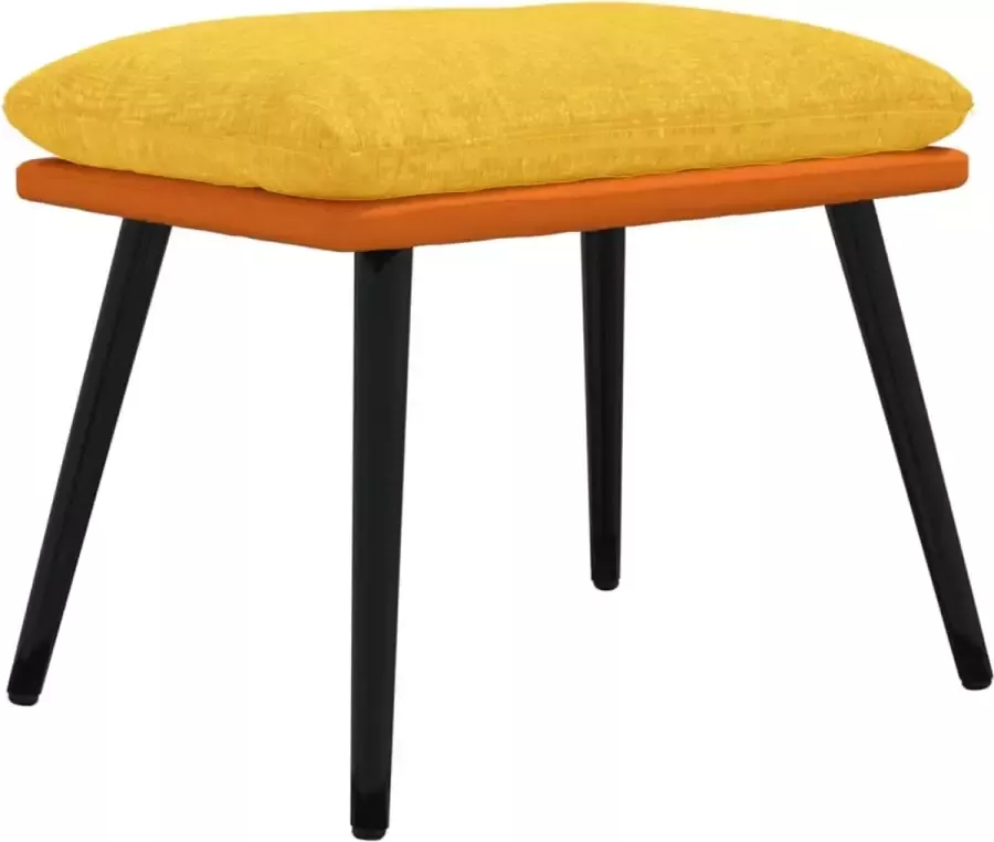 Maison Exclusive Voetenbank 45x29 5x39 cm stof en kunstleer mosterdgeel oranje