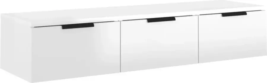 Maison Exclusive Wandkast 102x30x20 cm bewerkt hout hoogglans wit