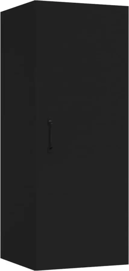 Maison Exclusive Wandkast 34 5x34x90 cm bewerkt hout zwart