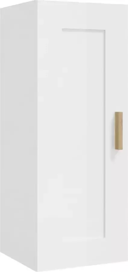 Maison Exclusive Wandkast 35x34x90 cm bewerkt hout hoogglans wit