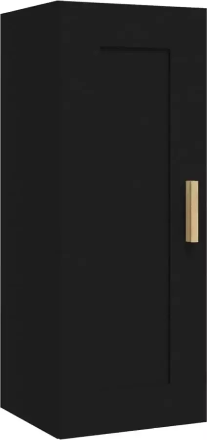 Maison Exclusive Wandkast 35x34x90 cm bewerkt hout zwart
