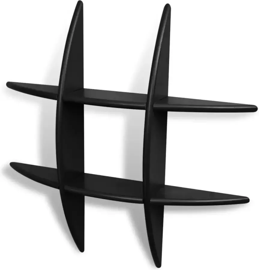 Maison Exclusive Wandplanken 2 st zwart