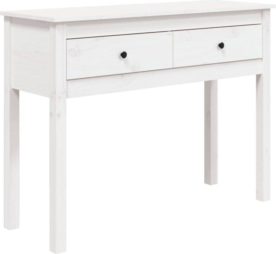 Maison Exclusive Wandtafel 100x35x75 cm massief grenenhout wit