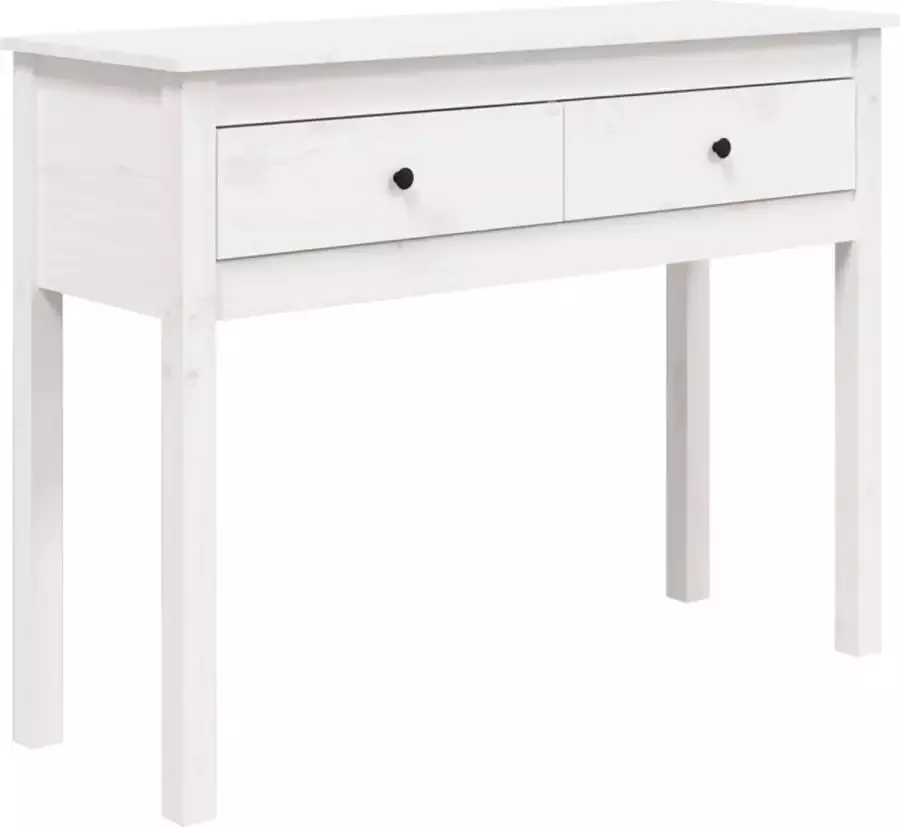 Maison Exclusive Wandtafel 100x35x75 cm massief grenenhout wit