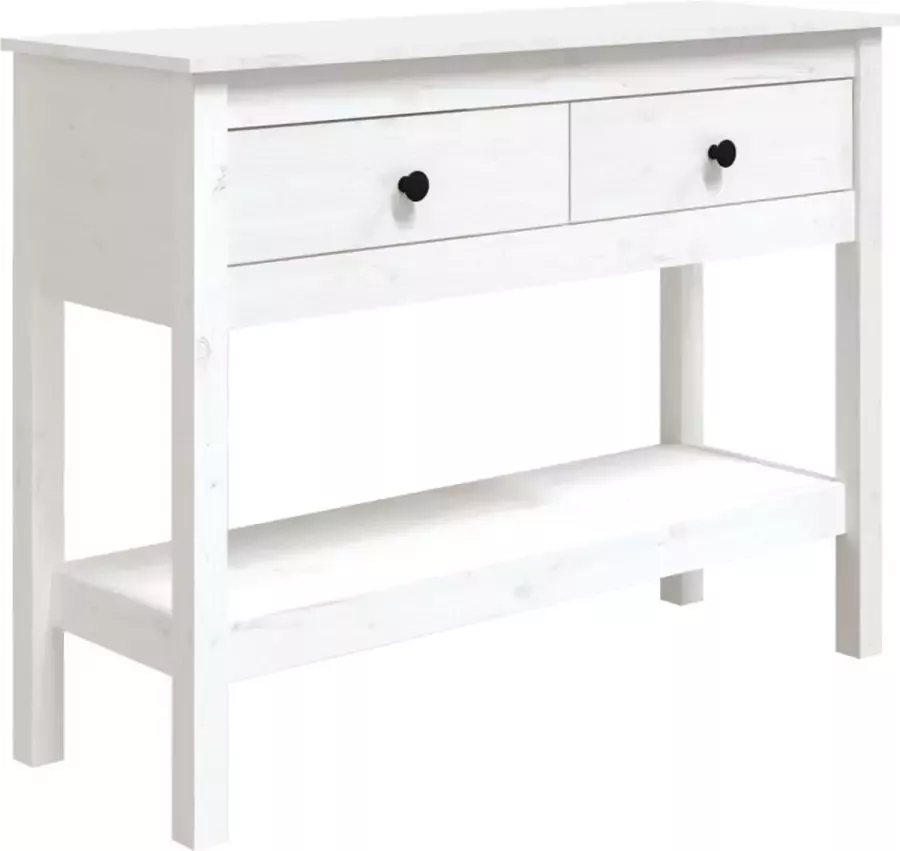 Maison Exclusive Wandtafel 100x35x75 cm massief grenenhout wit