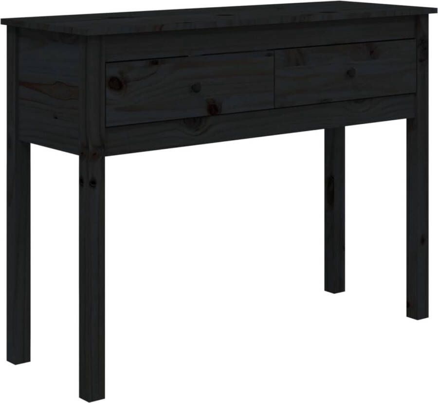Maison Exclusive Wandtafel 100x35x75 cm massief grenenhout zwart
