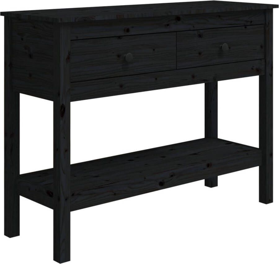 Maison Exclusive Wandtafel 100x35x75 cm massief grenenhout zwart